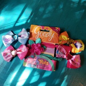 Trolls bows and ribbon elastics.